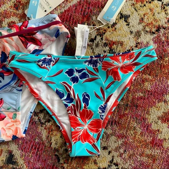 Cupshe Floral Swim Bottom Set Size XS - Picture 4 of 10